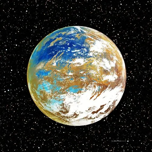 Terraformed Mars Impressionist Painting Space Art